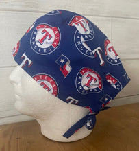 Load image into Gallery viewer, TEXAS RANGERS Baseball Unisex Medical Surgical Scrub Caps Men &amp; Women Tie Back and Bouffant Hat Styles
