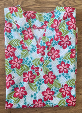 Load image into Gallery viewer, Hawaiian Medical Scrub Top Tropical Hibiscus Flowers Unisex Style for Men &amp; Women
