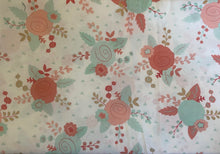 Load image into Gallery viewer, Floral Mint Peach Metallic Flowers Medical Scrub Top Unisex Style for Men &amp; Women
