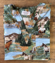 Load image into Gallery viewer, Horses Medical Scrub Top Roaming Wild Pasture Lake Unisex Relax Style for Men &amp; Women
