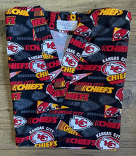 Load image into Gallery viewer, Football Kansas City KC Chiefs Pennants Black Medical Scrub Top Unisex Relaxed Fit Men's Scrub Top Women's Scrub Top

