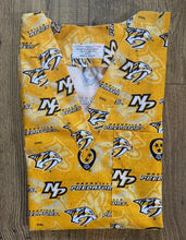 Load image into Gallery viewer, Hockey Nashville Predators Medical Scrub Top Unisex Relaxed Style Men's Scrub Top &amp; Women's Scrub Top
