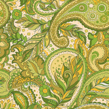 Load image into Gallery viewer, Paisley Green Unisex Medical Surgical Scrub Caps Men &amp; Women Tie Back and Bouffant Hat Styles
