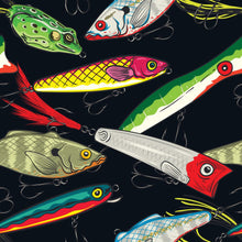 Load image into Gallery viewer, Gone Fishing Fish Variety Medical Scrub Top Unisex Style for Men &amp; Women
