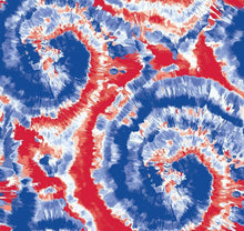 Load image into Gallery viewer, Tie Dye Red White &amp; Blue Swirls Nurse Medical Scrub Top Unisex Style for Men &amp; Women
