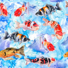 Load image into Gallery viewer, WATERCOLOR KOI FISH Medical Scrub Top Unisex Style for Men &amp; Women
