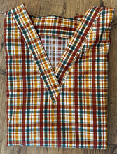 Load image into Gallery viewer, Plaid Earth tones Medical Scrub Top Unisex Relaxed Style for Men &amp; Women
