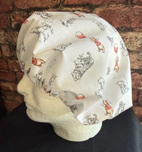 Load image into Gallery viewer, Winnie the Pooh Characters Sketch White Fabric Unisex Medical Surgical Scrub Caps Men &amp; Women Tie Back and Bouffant Hat Styles
