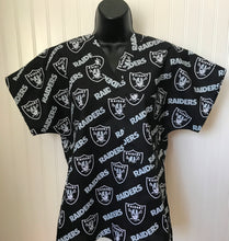 Load image into Gallery viewer, Football Raiders Medical Scrub Top Unisex Relaxed Fit Men's Scrub Top Women's Scrub Top
