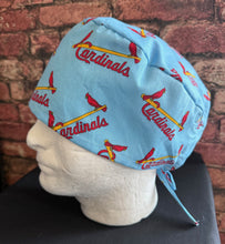 Load image into Gallery viewer, St Louis Cardinals Baseball Fabric Unisex Medical Surgical Scrub Caps Men &amp; Women Tie Back and Bouffant Hat Styles

