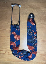 Load image into Gallery viewer, Variety of Brown &amp; Black Wiener Dachshund Puppy Dogs on Navy Fabric Stethoscope cover for Medical Professionals
