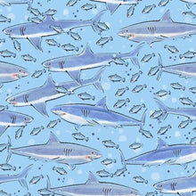 Load image into Gallery viewer, SHARKS light blue Medical Scrub Top Unisex Style for Men &amp; Women
