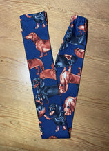 Load image into Gallery viewer, Variety of Brown &amp; Black Wiener Dachshund Puppy Dogs on Navy Fabric Stethoscope cover for Medical Professionals
