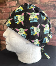 Load image into Gallery viewer, Mandalorian Grogu  Unisex Medical Surgical Scrub Caps Men &amp; Women Tie Back and Bouffant Hat Styles
