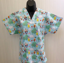 Load image into Gallery viewer, Snow White's Seven Dwarfs light blue Medical Scrub Top Unisex Style for Men &amp; Women
