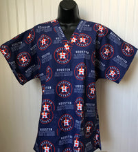 Load image into Gallery viewer, Baseball Houston Astros Medical Relaxed Scrub Top Unisex Style Men's Scrub Top Women's Scrub Top
