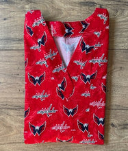 Load image into Gallery viewer, Hockey Washington Capitals Red Medical Scrub Top Unisex Relaxed Style Men's Scrub Top &amp; Women's Scrub Top
