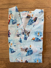 Load image into Gallery viewer, Cinderella Medical Scrub Top at the Ball Blue Fabric Unisex Style for Men &amp; Women

