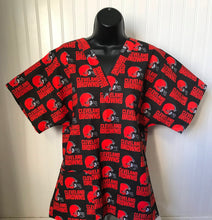 Load image into Gallery viewer, Football Cleveland Browns Medical Scrub Top Unisex Relaxed Fit Men's Scrub Top Women's Scrub Top
