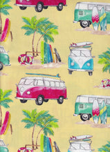 Load image into Gallery viewer, Hawaiian Tropical Surfside VW Vans Medical Scrub Top Yellow Unisex Style for Men &amp; Women
