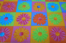 Load image into Gallery viewer, Daisies Medical Scrub Top Flowers in Squares Unisex Relaxed Style for Men &amp; Women
