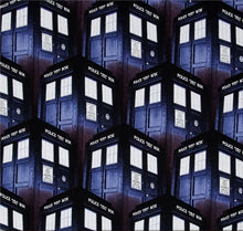 Load image into Gallery viewer, BBC Doctor Who Show POLICE PACKED TARDIS Fabric Unisex Medical Surgical Scrub Caps Men &amp; Women Tie Back and Bouffant Hat Styles

