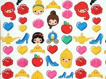 Load image into Gallery viewer, EMOJI Princesses Cinderella Arielle Snow White Belle Rapunzel White Fabric Nurse Medical Scrub Top Unisex Style for Men &amp; Women
