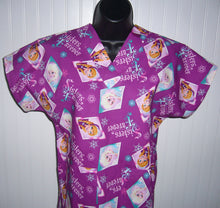 Load image into Gallery viewer, Frozen Medical Scrub Top Sisters Elsa &amp; Anna Sisters Forever Unisex Style for Men &amp; Women
