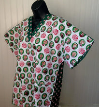 Load image into Gallery viewer, Size Medium Christmas Elf Green Scrub Top Unisex Style Shirt for Men &amp; Women *IN STOCK *READY TO SHIP
