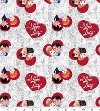 Load image into Gallery viewer, I LOVE LUCY Ricky &amp; Lucy Heart TV Show Fabric Unisex Medical Surgical Scrub Caps Men &amp; Women Tie Back and Bouffant Hat Styles
