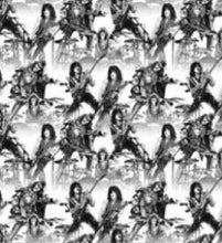 Load image into Gallery viewer, Solid Black Scrub Top with Music KISS on Stage on *Neck Band &amp; Pocket Options* Medical Scrub Top Unisex Style Shirt for Men &amp; Women
