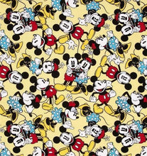 Load image into Gallery viewer, Mickey &amp; Minnie Mouse Yellow Fabric Unisex Medical Surgical Scrub Caps Men &amp; Women Tie Back and Bouffant Hat Styles
