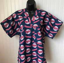 Load image into Gallery viewer, Baseball Minnesota Twins Medical Relaxed Scrub Top Unisex Style Men's Scrub Top Women's Scrub Top

