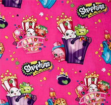 Load image into Gallery viewer, Shopkins Grocery Bag of Fun Cartoon Pink Fabric Unisex Medical Surgical Scrub Caps Men &amp; Women Tie Back and Bouffant Hat Styles
