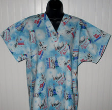 Load image into Gallery viewer, Christmas Frozen Medical Scrub Top  Olaf Celebrate the Season Unisex Style for Men &amp; Women
