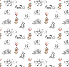 Load image into Gallery viewer, Winnie the Pooh Characters Sketch White Fabric Unisex Medical Surgical Scrub Caps Men &amp; Women Tie Back and Bouffant Hat Styles
