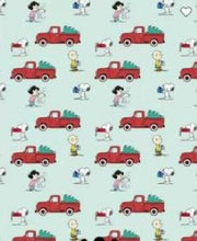 Load image into Gallery viewer, Christmas Holiday Peanuts Characters Red Truck Fabric Unisex Medical Surgical Scrub Caps Men &amp; Women Tie Back and Bouffant Hat Styles

