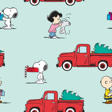 Load image into Gallery viewer, Christmas Peanuts Snoopy Red Truck Medical Scrub Top Unisex Men &amp; Women
