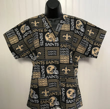 Load image into Gallery viewer, Football New Orleans Saints Medical Scrub Top Unisex Relaxed Fit Men's Scrub Top Women's Scrub Top
