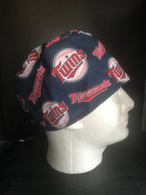 Load image into Gallery viewer, MINNESOTA TWINS Baseball Fabric Unisex Medical Surgical Scrub Caps Men &amp; Women Tie Back and Bouffant Hat Styles
