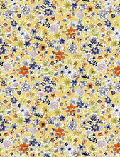 Load image into Gallery viewer, Floral Flowers on Yellow Fabric Unisex Medical Surgical Scrub Caps Men &amp; Women Tie Back and Bouffant Hat Styles
