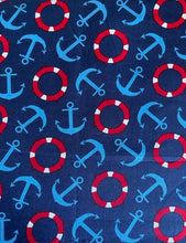 Load image into Gallery viewer, Nautical Anchors &amp; Life Preservers Unisex Medical Surgical Scrub Caps Men &amp; Women Tie Back and Bouffant Hat Styles
