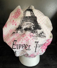 Load image into Gallery viewer, Paris France Eiffel Tower Fabric Unisex Medical Surgical Scrub Caps Men &amp; Women Tie Back and Bouffant Hat Styles
