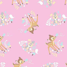 Load image into Gallery viewer, Bambi &amp; Thumper Pink Fabric Unisex Medical Surgical Scrub Caps Men &amp; Women Tie Back and Bouffant Hat Styles

