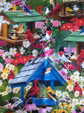 Load image into Gallery viewer, Beautiful Spring Again Garden with Birdhouses Fabric Unisex Medical Surgical Scrub Caps Men &amp; Women Tie Back and Bouffant Hat Styles
