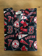 Load image into Gallery viewer, Baseball Boston Red Sox Pennants Medical Relaxed Scrub Top Unisex Style Men's Scrub Top Women's Scrub Top
