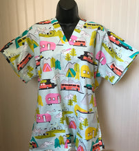 Load image into Gallery viewer, Let's Go Camping Medical Scrub Top Unisex Style Shirt for Men &amp; Women
