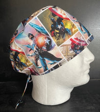 Load image into Gallery viewer, Captain America Avengers Superhero Unisex Medical Surgical Scrub Caps Men &amp; Women Tie Back and Bouffant Hat Styles
