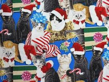 Load image into Gallery viewer, Christmas Holidays Cute Kitty Cats Under the Tree with Presents Fabric Unisex Medical Surgical Scrub Caps Men &amp; Women Tie Back and Bouffant Hat Styles
