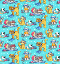Load image into Gallery viewer, Cats Medical Scrub Top Having Fun at the Beach Summer Days Unisex Style for Men &amp; Women
